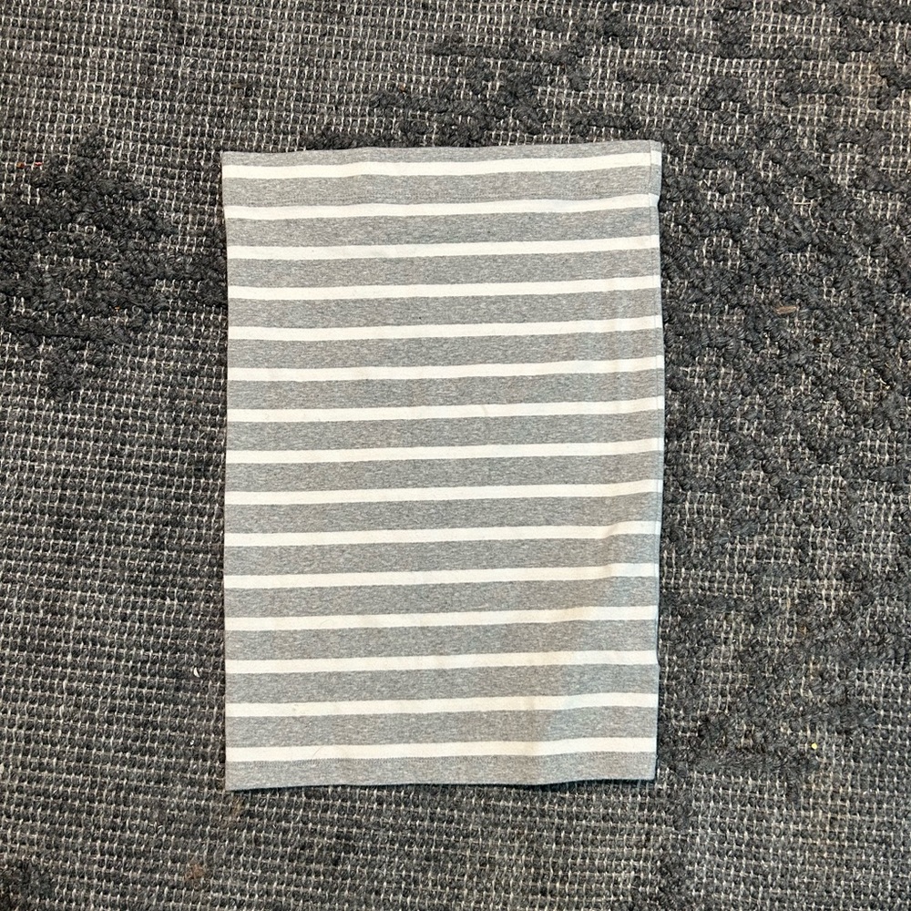 GAP Gray and White Striped Mini Pencil Skirt